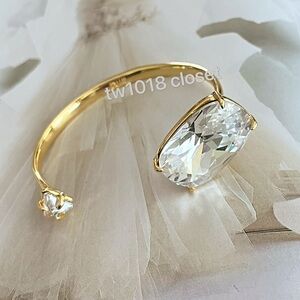 Alexis Bittar Crystal Liquid Gold Bracelet &Cuff